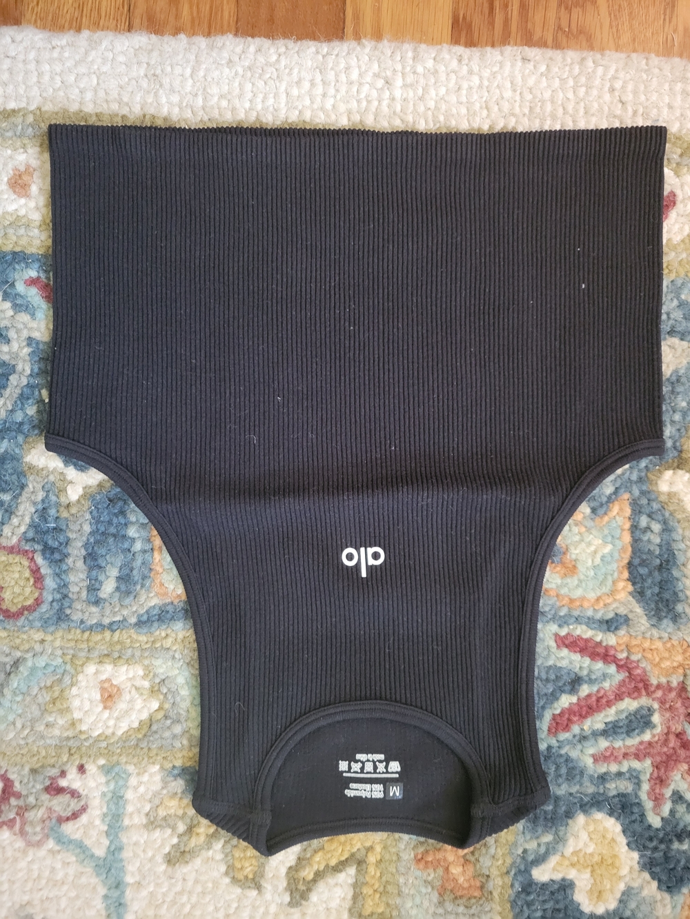 ALO Yoga Black Ribbed Women’s Tank with Center Back Logo